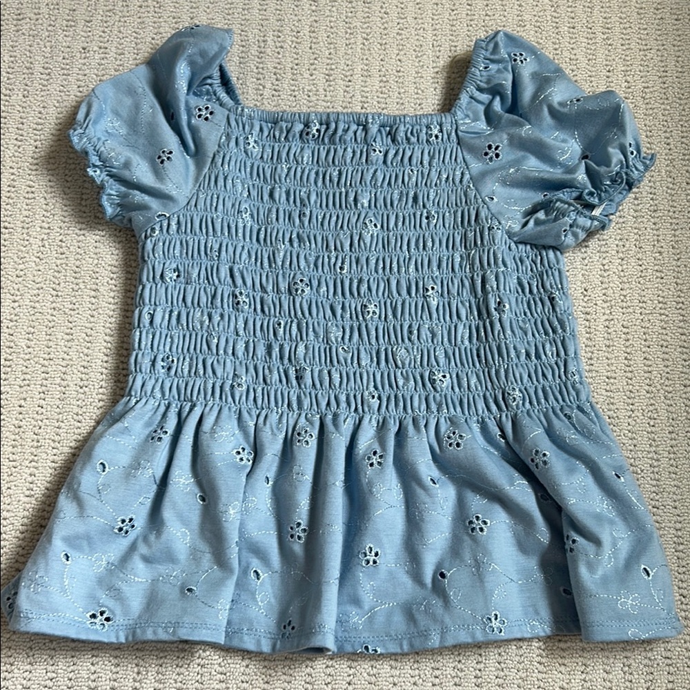 Blue Puff Sleeve top